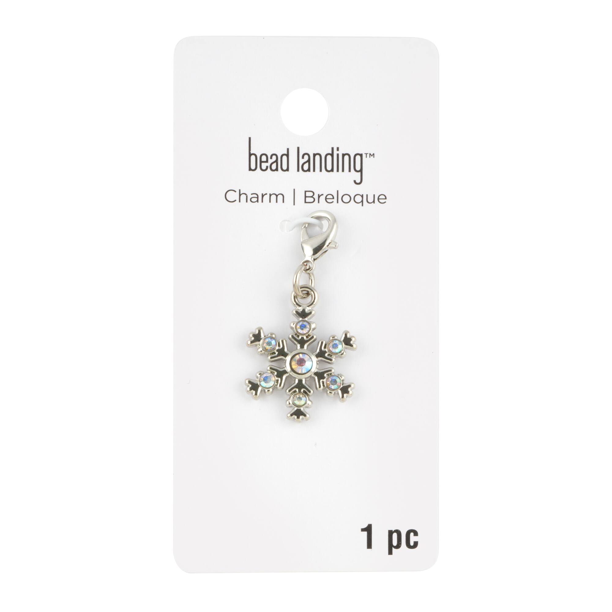 12 Pack: Rhodium Snowflake Charm by Bead Landing™